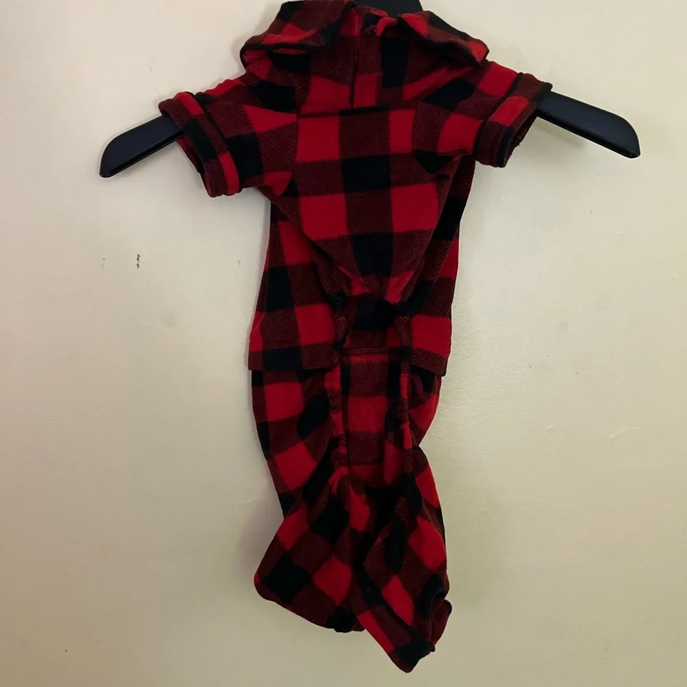 Red and Black Plaid Dog Pajamas Small Dog - Medium